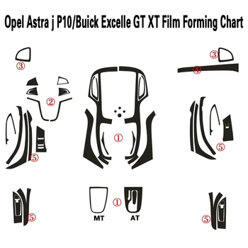 Automobilių Accessories5DCarbon Pluošto Lipdukai Opel Astra J P10 Buick Excelle GT Interjero Centrinis Valdymo Pultas Durų Rankena Papuošti