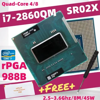 Core i7 2860QM i7 2620M 2640M 2630QM 2670QM 2820QM 2860QM 2920XM 2960XM Laptop CPU Socket G2 PGA988B HM65 HM67 QM67 Procesorius